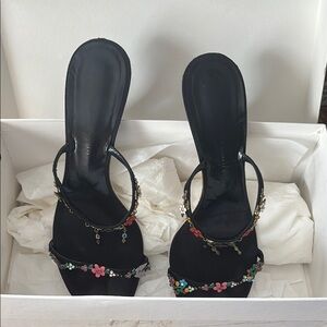 Giuseppe Stiletto Heels with Floral Embellishments